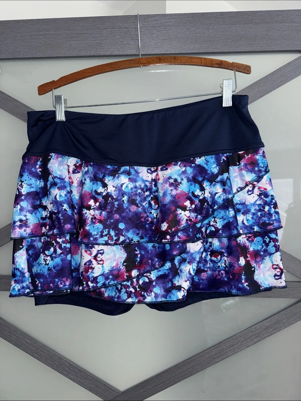 Fila Navy Multi Ruffle Swim Skort